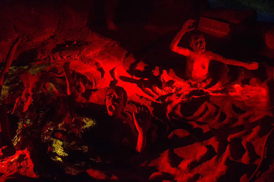 An exhibition in Haw Par Villa showcasing the ten stages of hell
