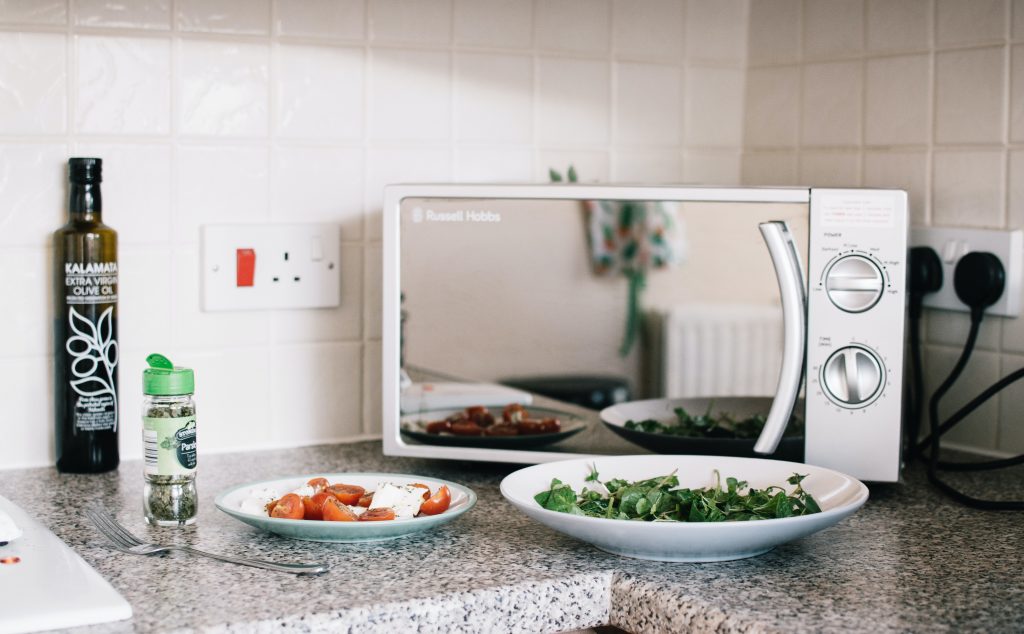 Microwave in a kitchen