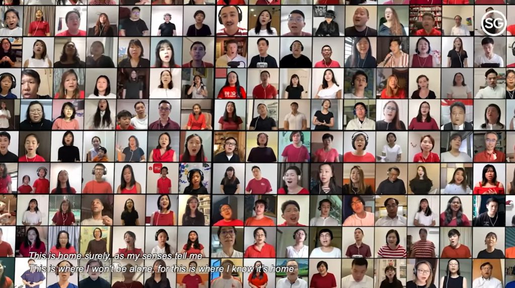 Imaged Adapted from Youtube Video: 900-Strong Singapore Virtual Choir sings Home by Dick Lee