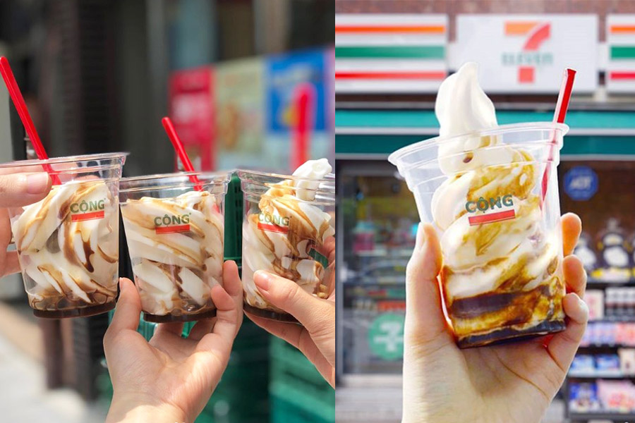 Brand New Coconut Soft Serve by Cong Caphe in Korea 7-11 Stores