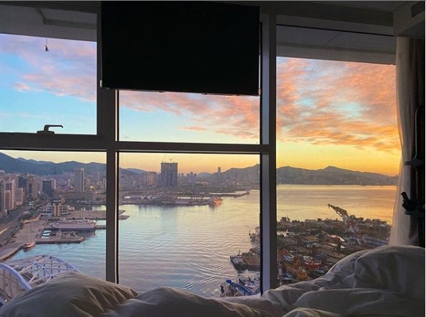 Sunset View from La Valse Hotel in Busan