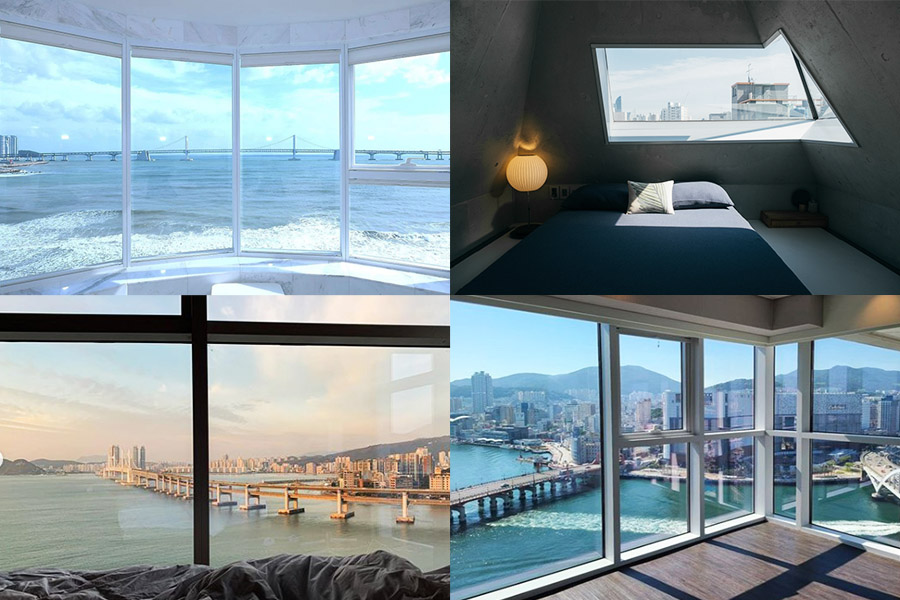 Collage of Different Hotels in Busan with Amazing Views