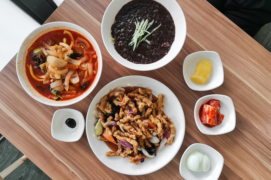 flatlay of the food served at mukjja singapore