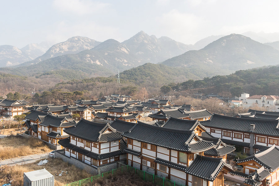 bird's eye view of eunpyeong hanok village