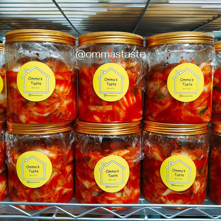 Bottles of homemade kimchi from Instagram Store @ommastaste