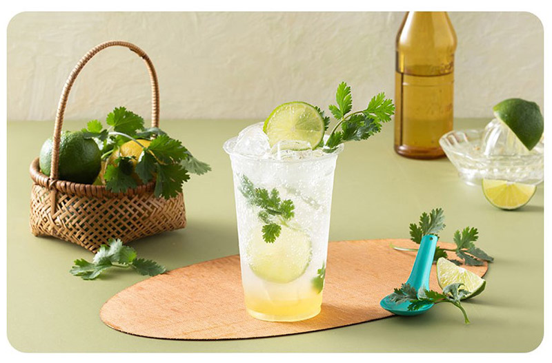 A drink made using lime and coriander