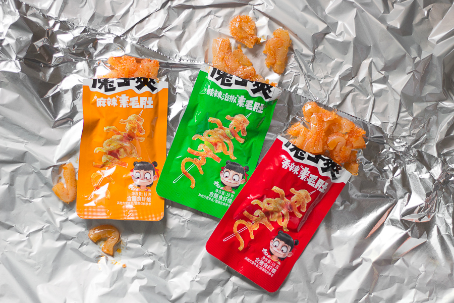 Three different flavours of Weilong Konjac Spicy Snack