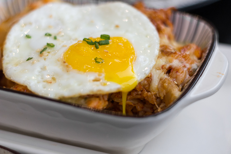 Runny Egg Yolk from the Kimchi Fried Rice at YEOGI restaurant near Balestier