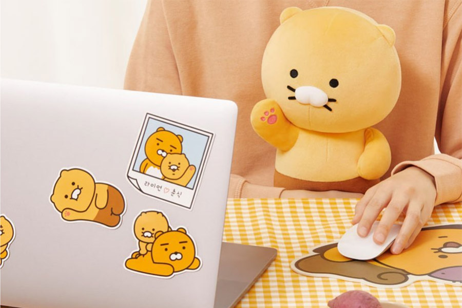 Kakao New Character Choonsik Plushie and Laptop Stickers