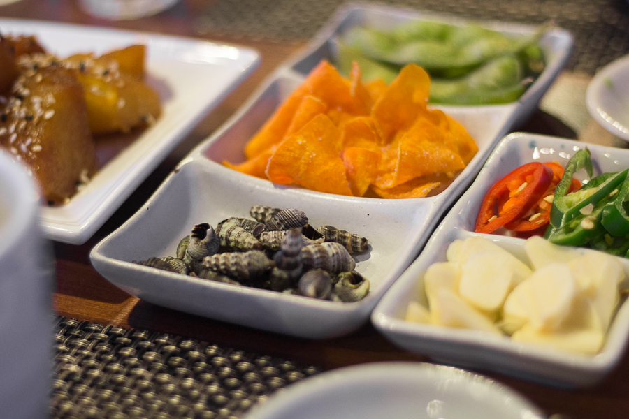 Some side dishes at BADAM Korean Sashimi Restaurant