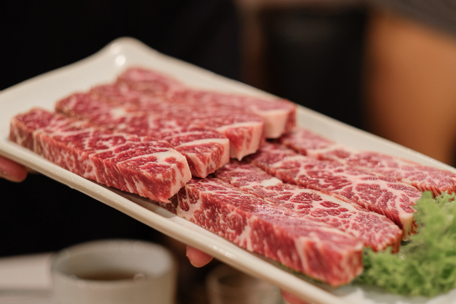 A plate of beef striploin