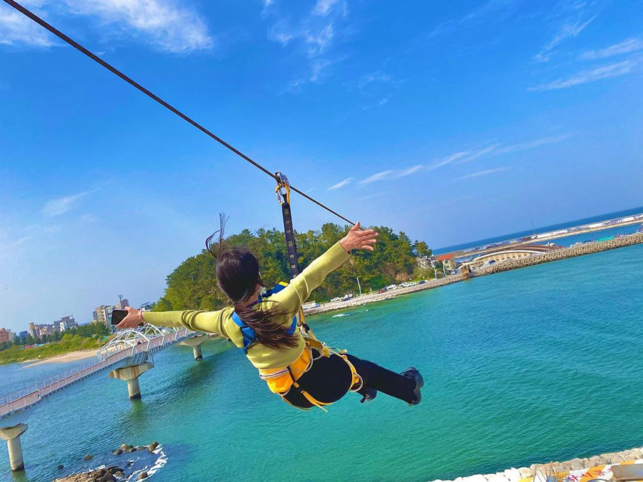 Zipline in Gangneung, Gangwon-do Korea