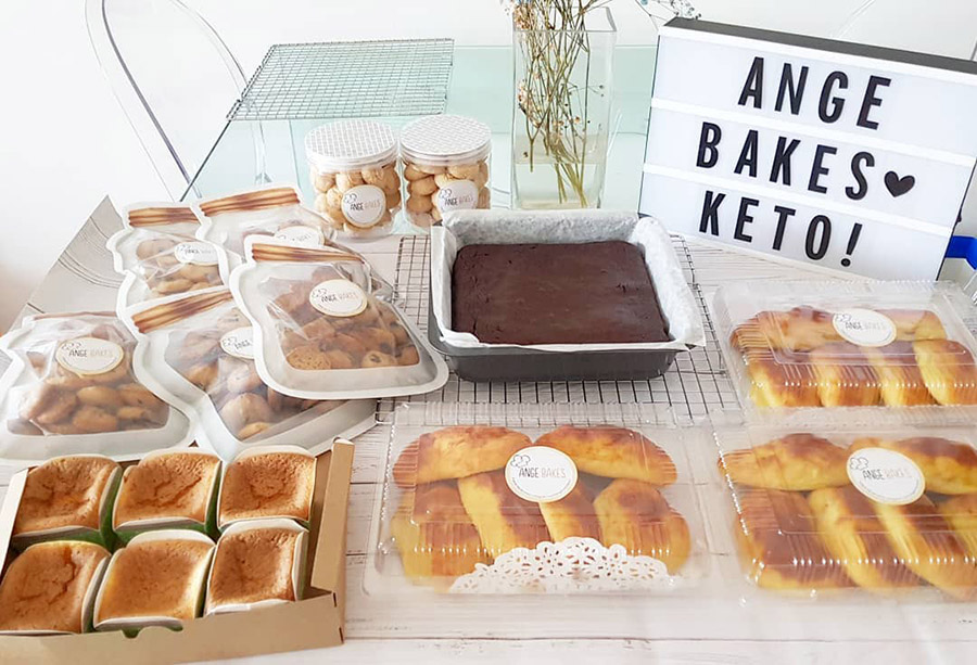 A table full of assorted bakes by Ange Bakes Singapore