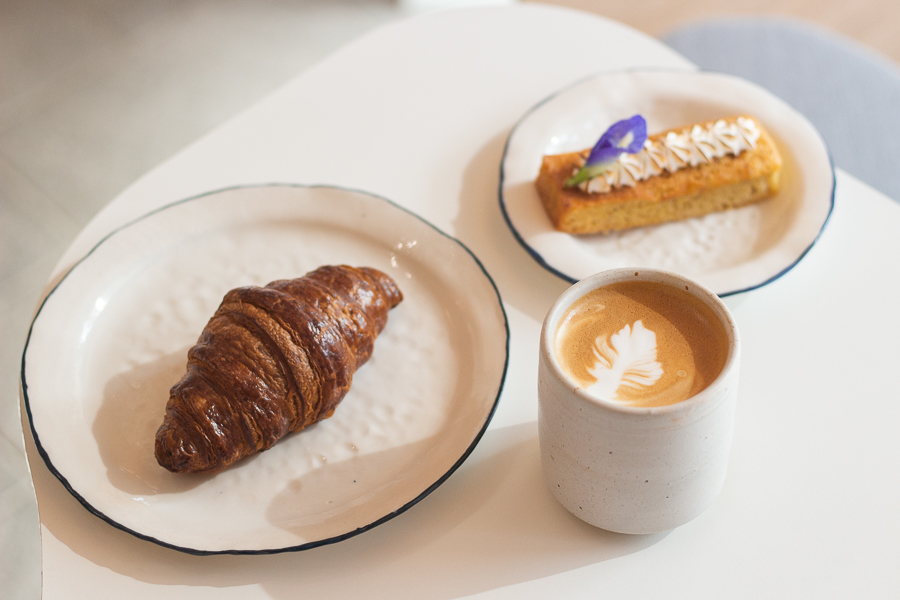 Croissant, Cake and Coffee