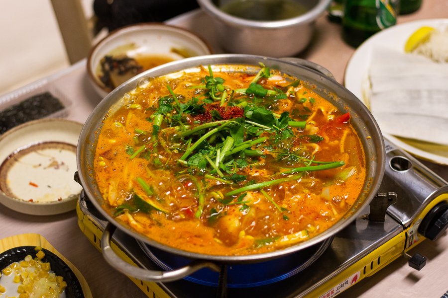 Maeuntang (Spicy Fish Stew) served near the end of the meal