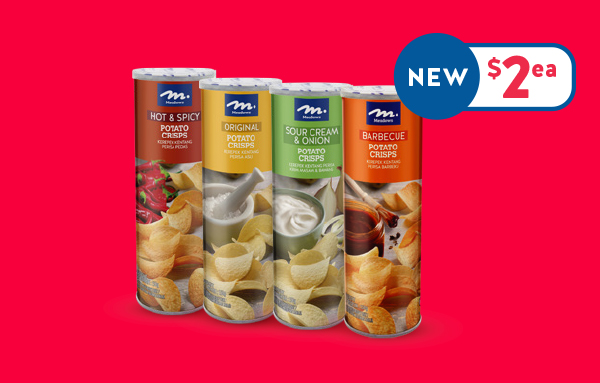 Meadows Potato Chips in Tins in Various Flavours