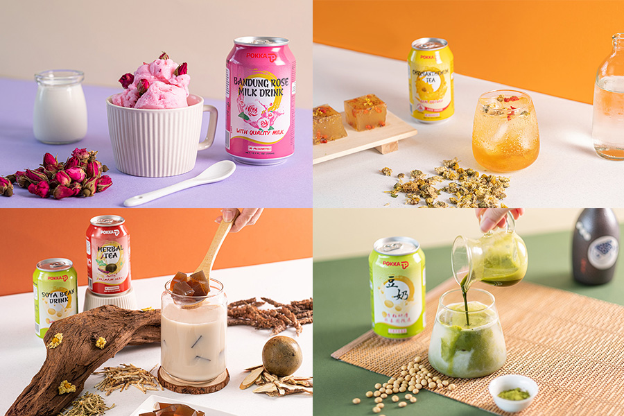 Collage of POKKA Asian Drink Recipes