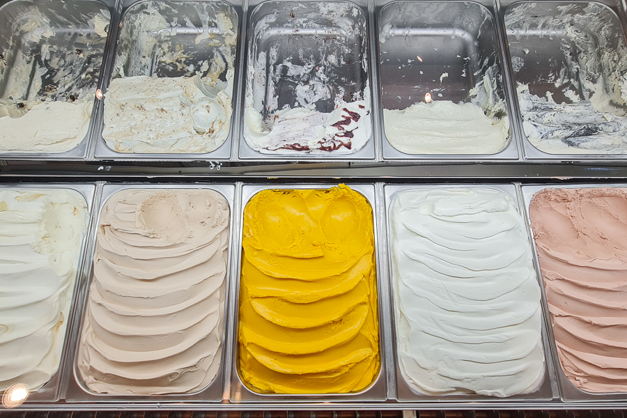 Different Gelato Flavours on Display at NOM Gelato