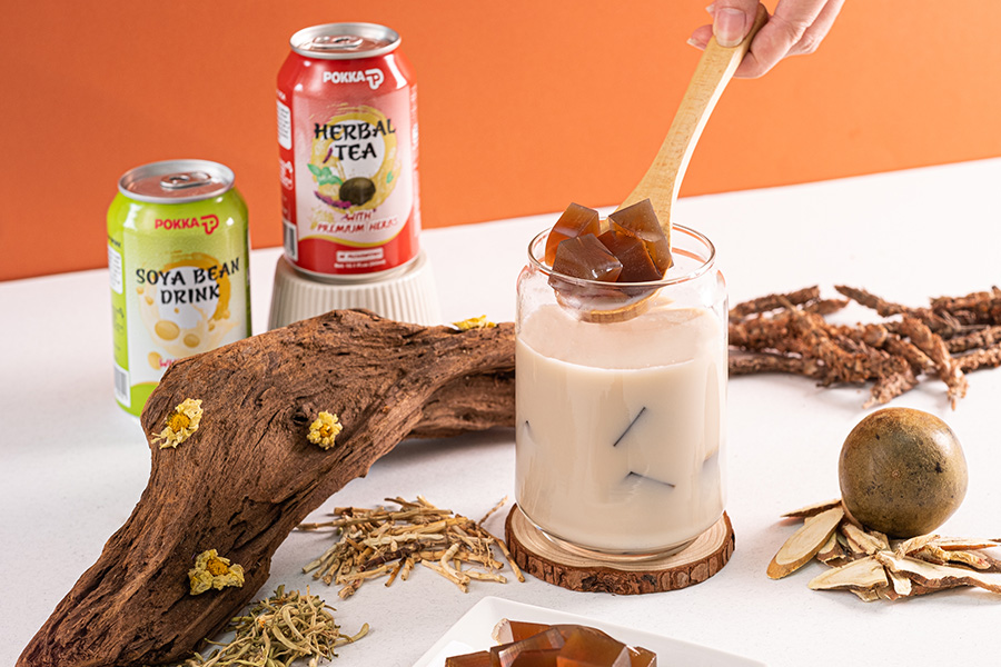 POKKA Herbal Tea Jelly with Soya Bean Drink