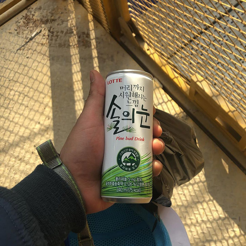 A Can ofPine Bud Drink from South Korea