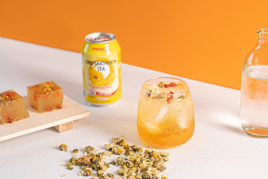 Yuja Chrysanthemum Coolers Made with POKKA's Chrysanthemum Tea from their Asian Drinks category