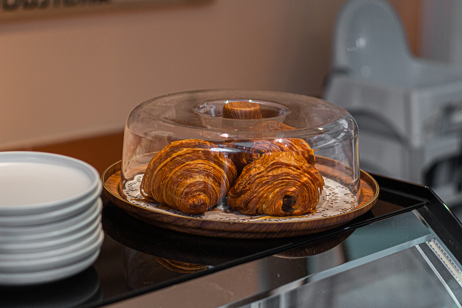 Croissants on display at Dewgather