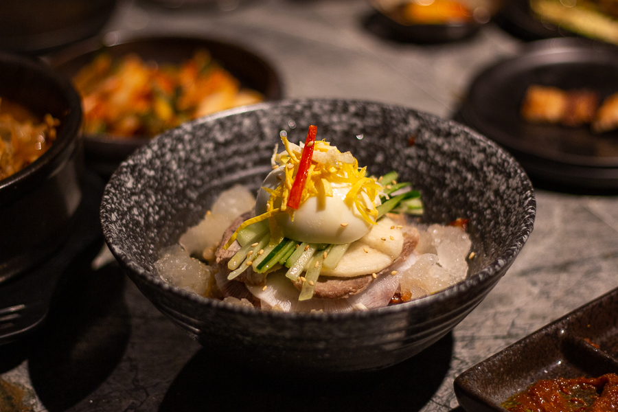 A bowl of Bibim Naengmyeon served at Hanjip Clarke Quay