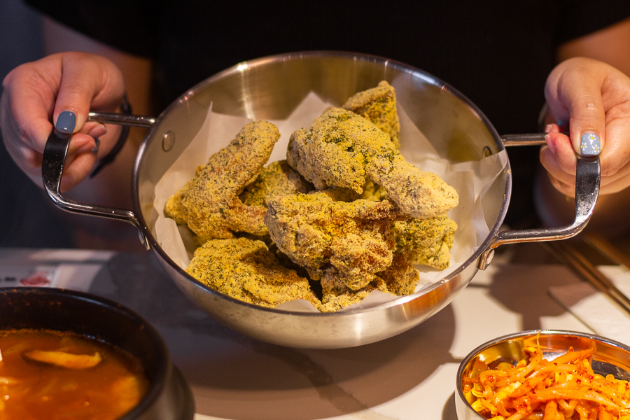 Cheese Sprinkled Fried Chicken at Omma Korean BBQ