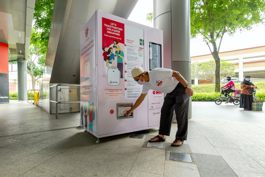 Safe Entry Token vending machine in Singapore