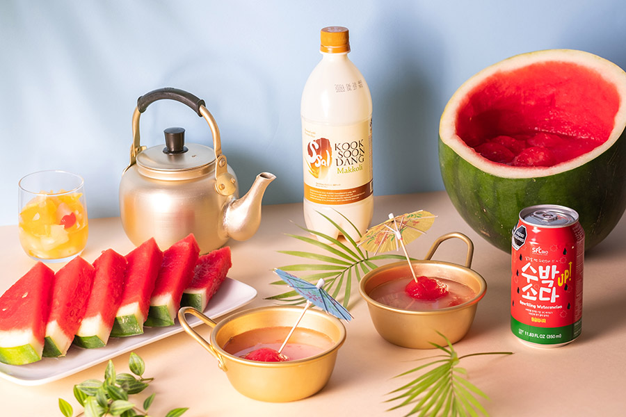 Watermelon Makgeolli Punch Recipe