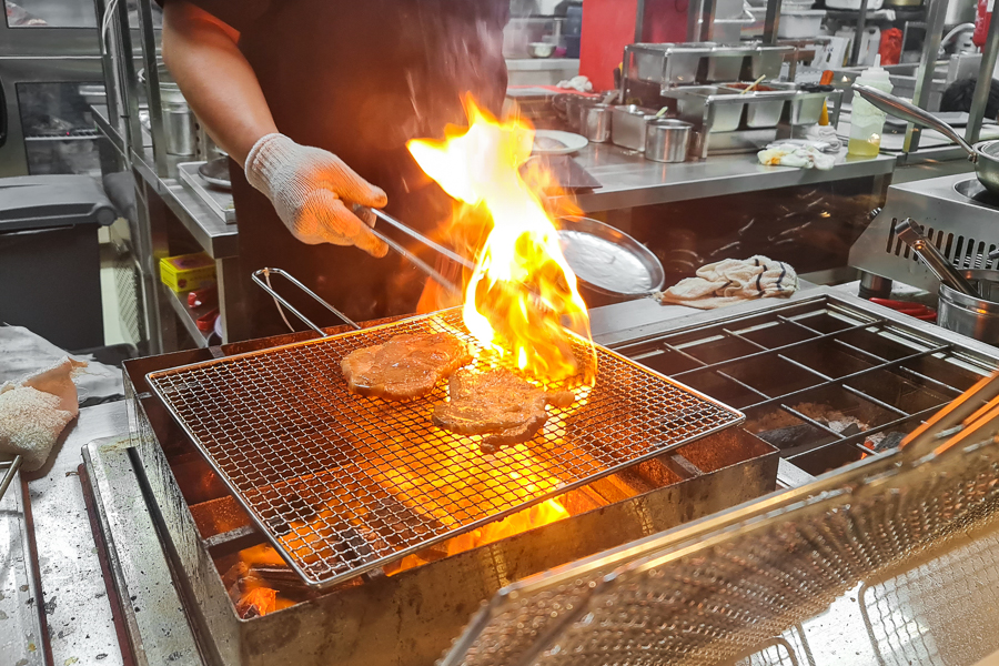 Grilling over Charcoal Fire in Yuktan Chobeolgui