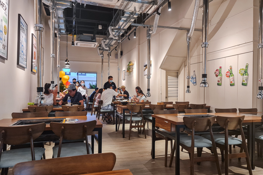 Interior and Seating Area of Charim Korean BBQ Restaurant in Tanjong Pagar