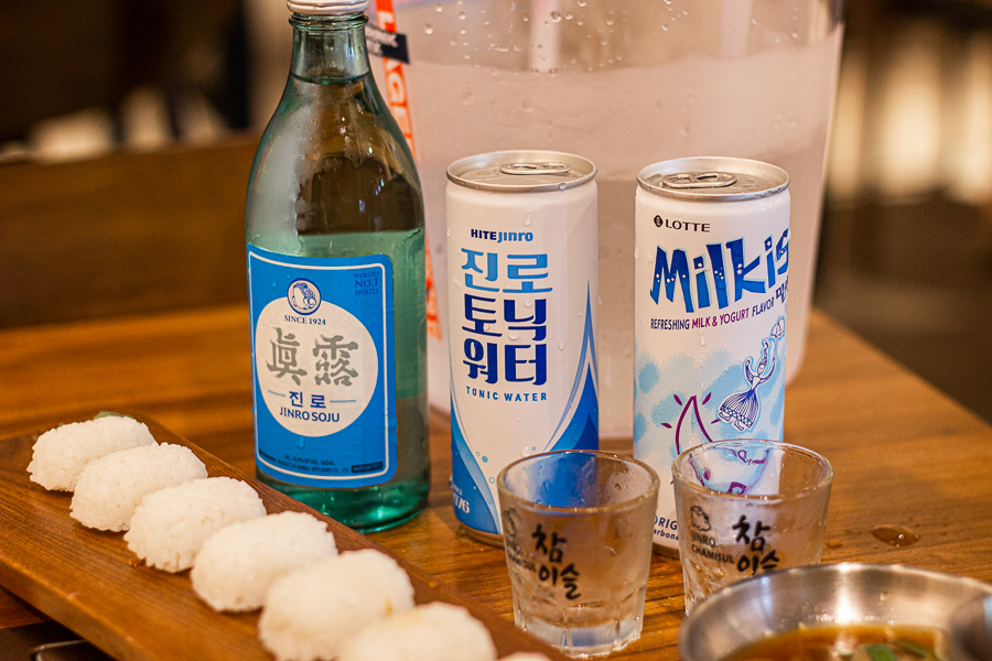 A Bottle of Jinro Soju, Milkis and Tonic Water
