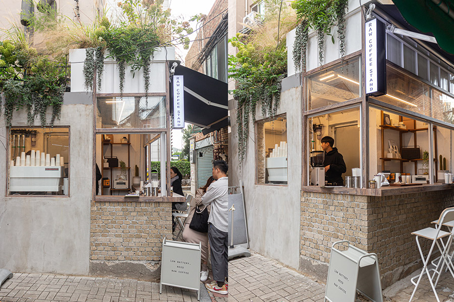 Raw Coffee Stand Exterior and Shopfront located in Seongsu-dong, Seoul