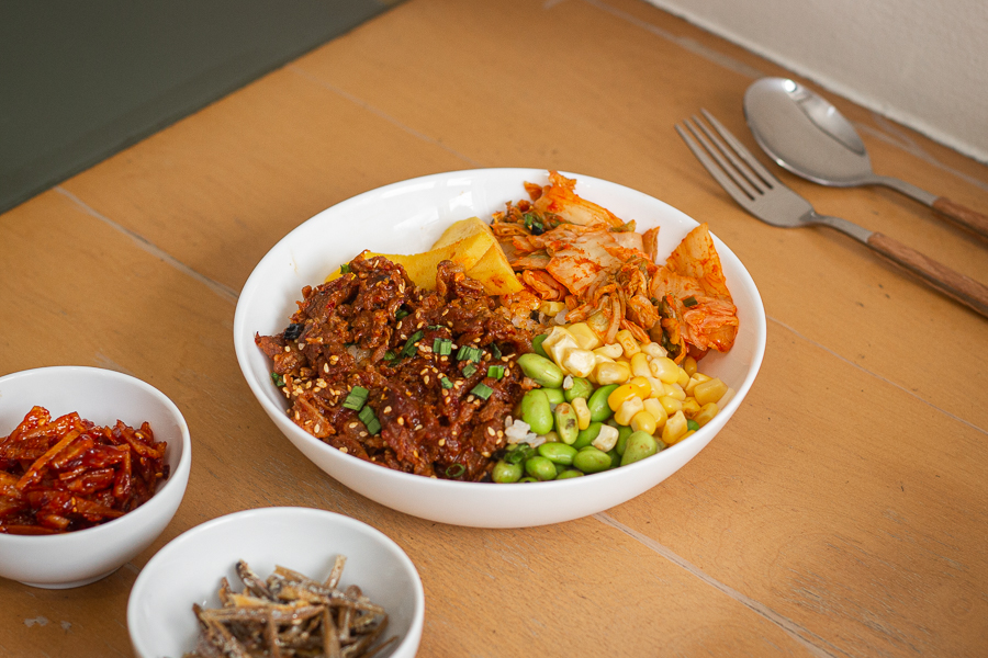 Spicy Pork Rice Bowl from Bap Bap Korean Rice Bowls