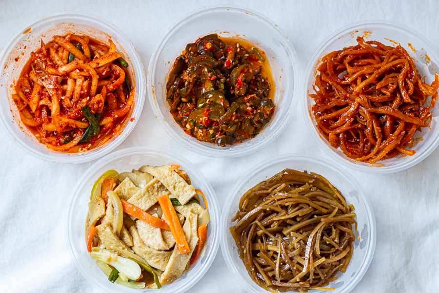 BlueBasket Korean Side Dishes in different containers