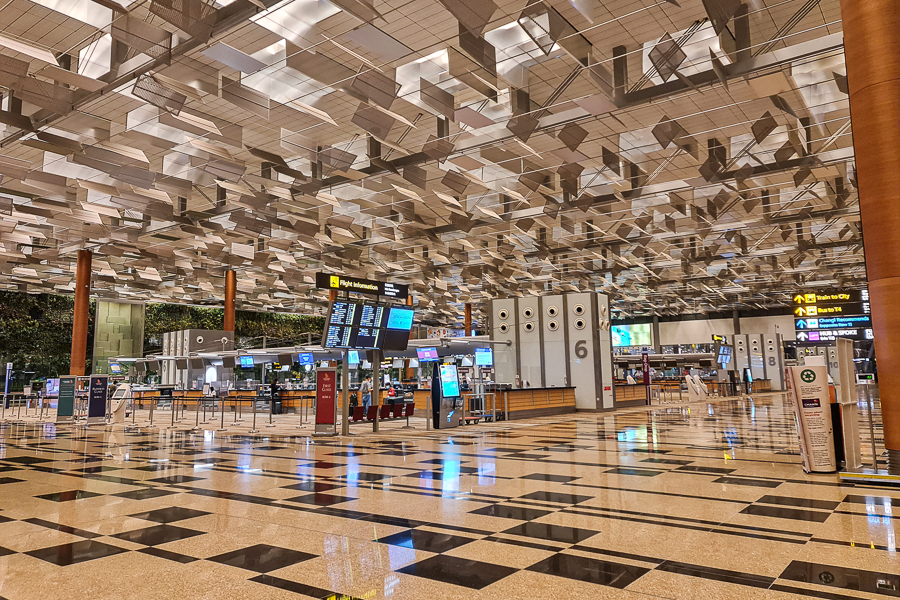 Empty Changi Airport in the Morning