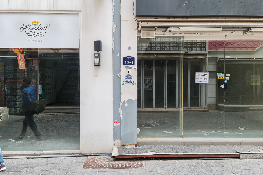 Empty Shops in Myeongdong