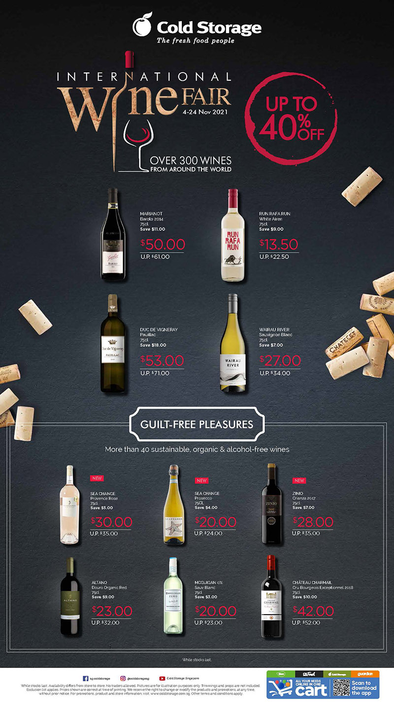 Promotional Banner for Cold Storage International Wine Fair 2021