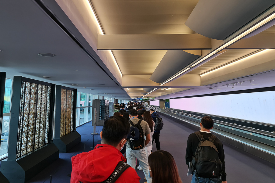 Queue for Immigration at Incheon Airport (Korea VTL)