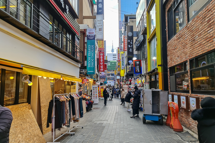 Streets of Myeongdong in 2021