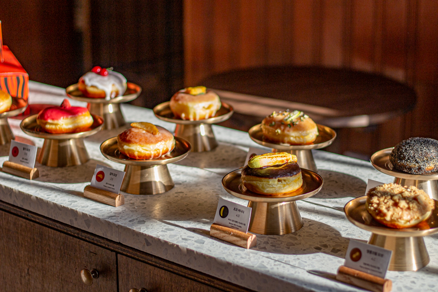 Donuts on display