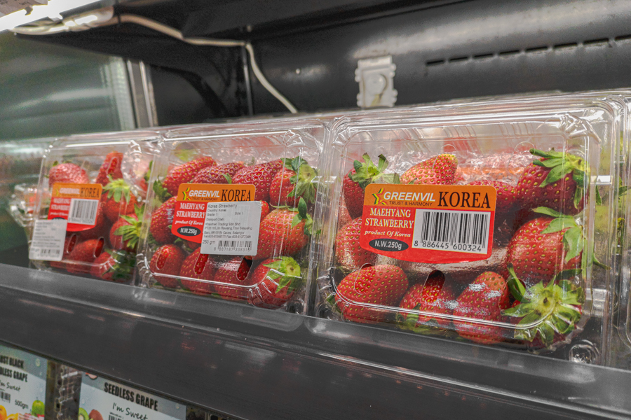Maehyang Strawberry In Supermarket Shelves