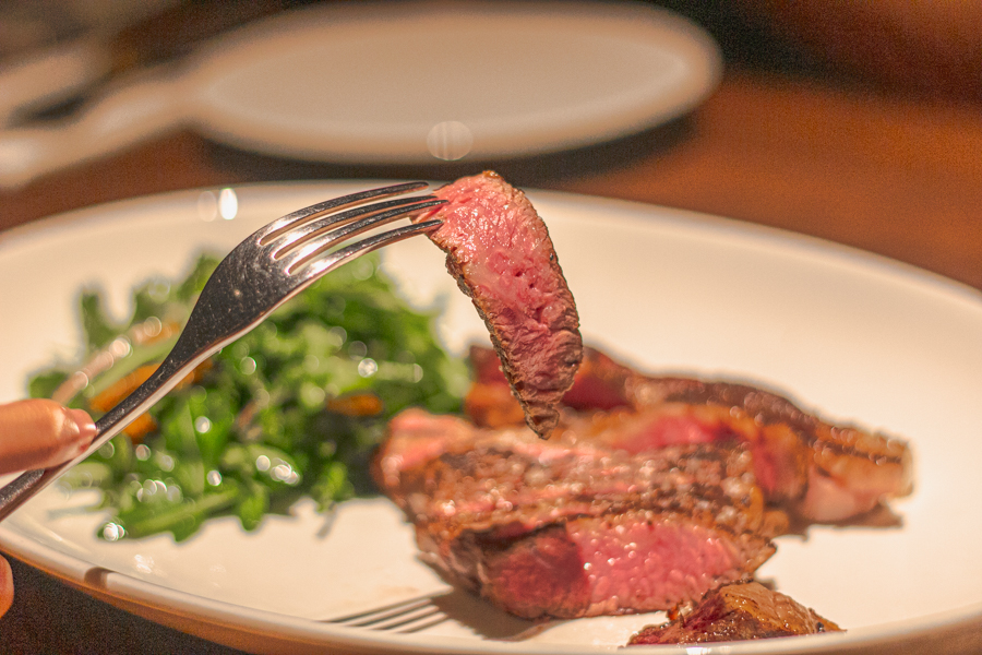 A piece of steak from Blackmore's Cube Roll