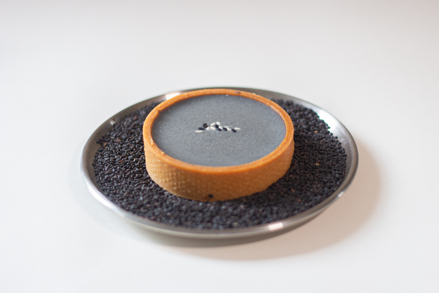 A Black Sesame Tart from Wunderfolks Singapore