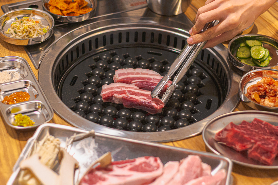 Mul Gogi Korean BBQ Tanjong Pagar, Pork Belly on Grill