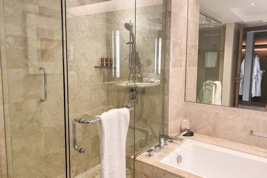 Bathtub and Shower Area in Conrad Centennial Singapore