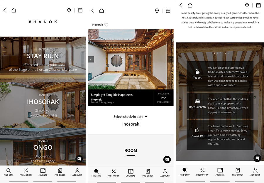 Screenshots of Mobile App Stayfolio