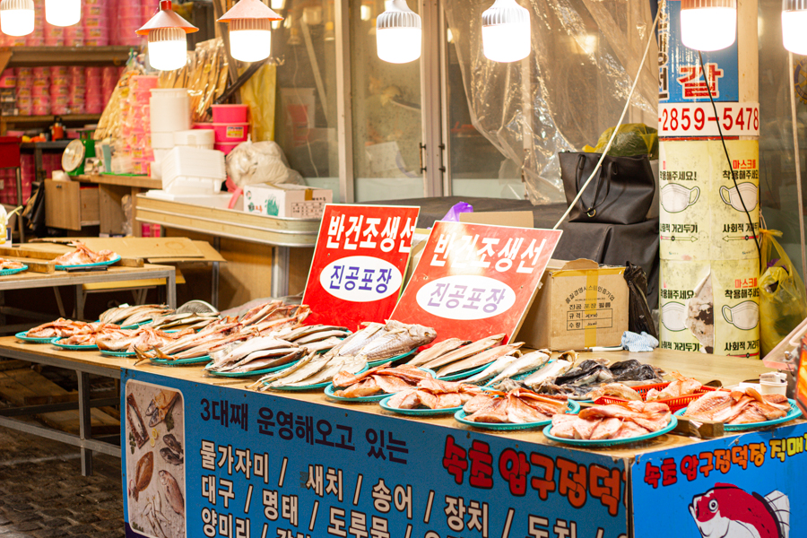 Seafood Stall at Sokcho Jungang Market