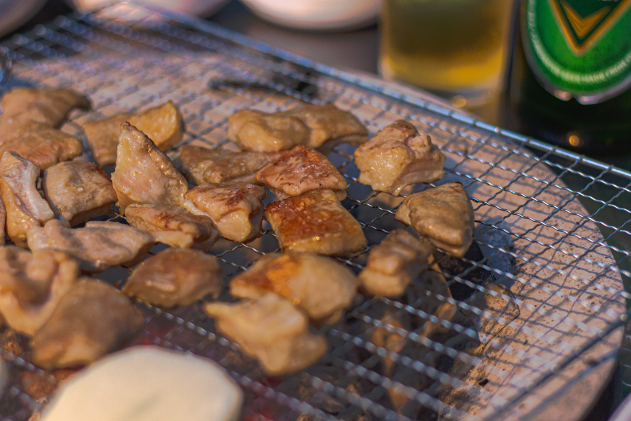 Grilled So Makchang (Cow Stomach)